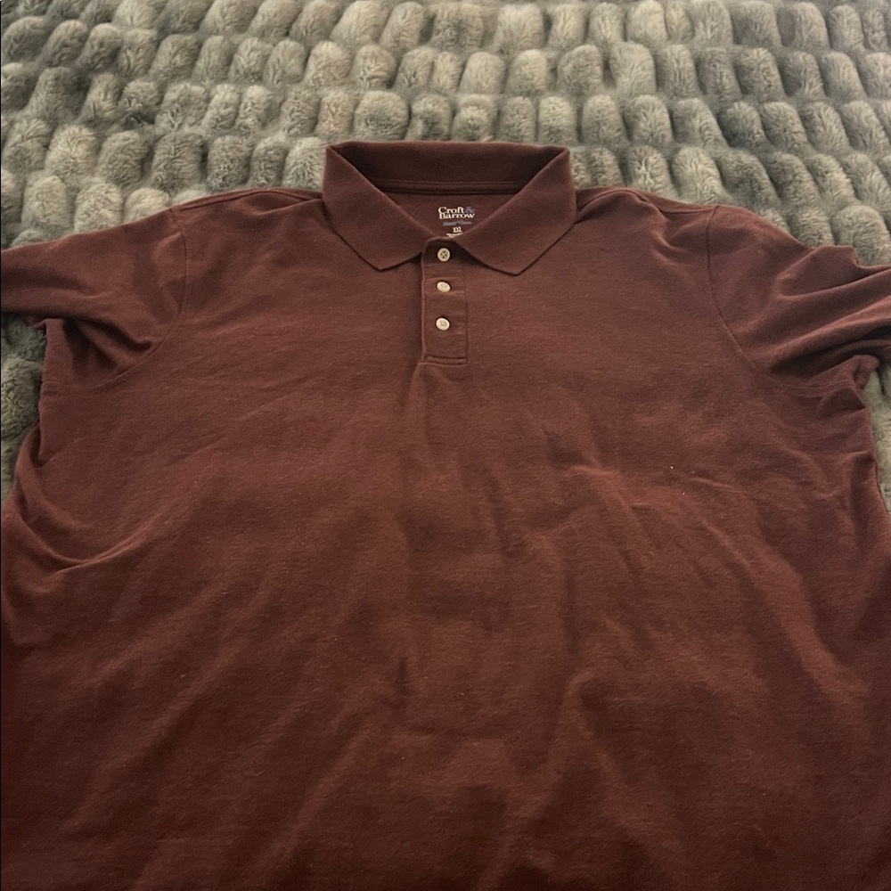 5/$25 Croft & Barrow Men's Burgundy Polo Shirt